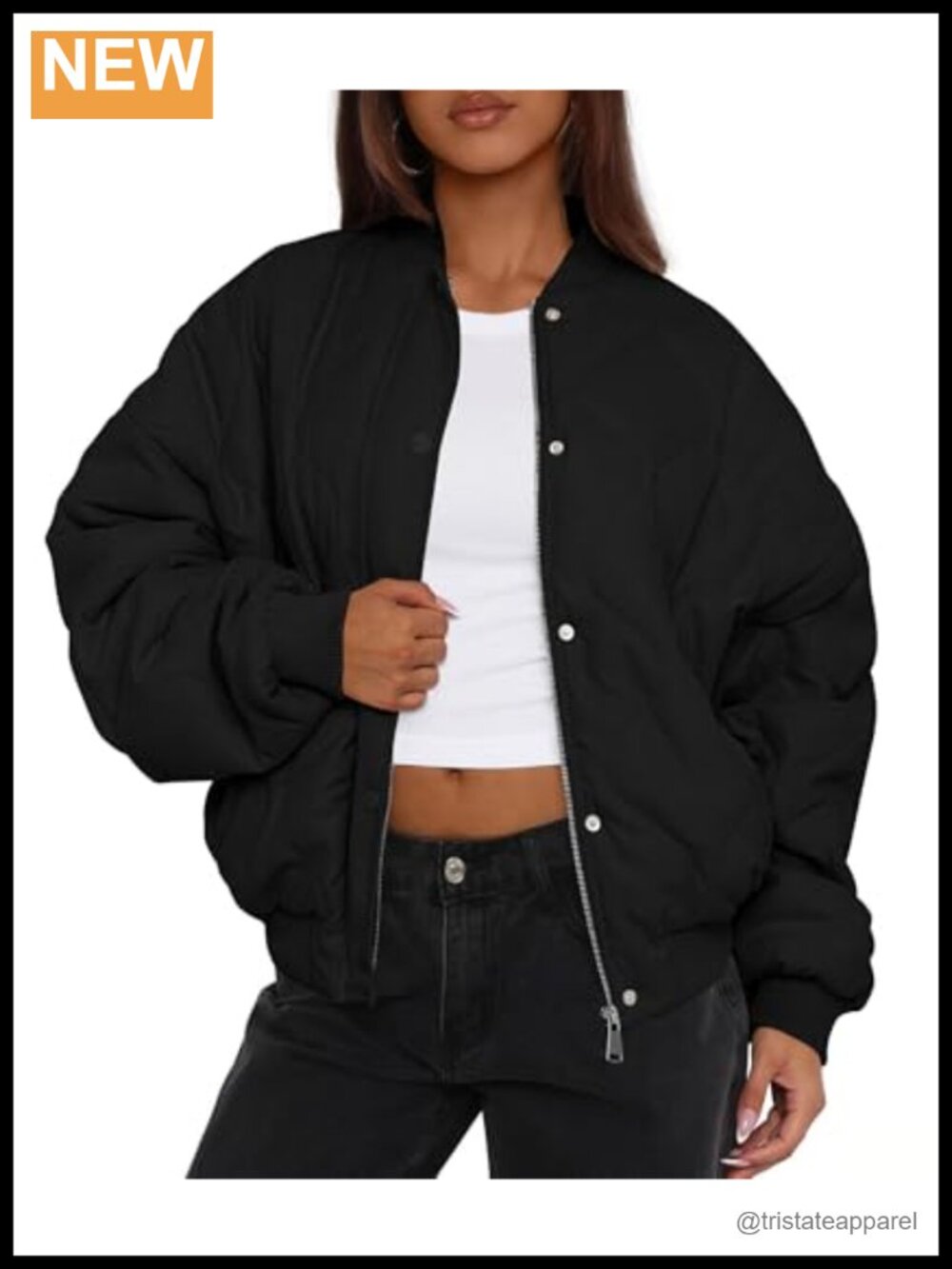 PRETTYGARDEN Quilted Bomber Jacket Cropped Zip Up Winter Coat